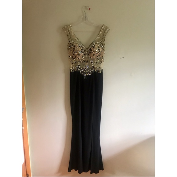 Dresses & Skirts - Prom Dress Black Sequin Low Slit
